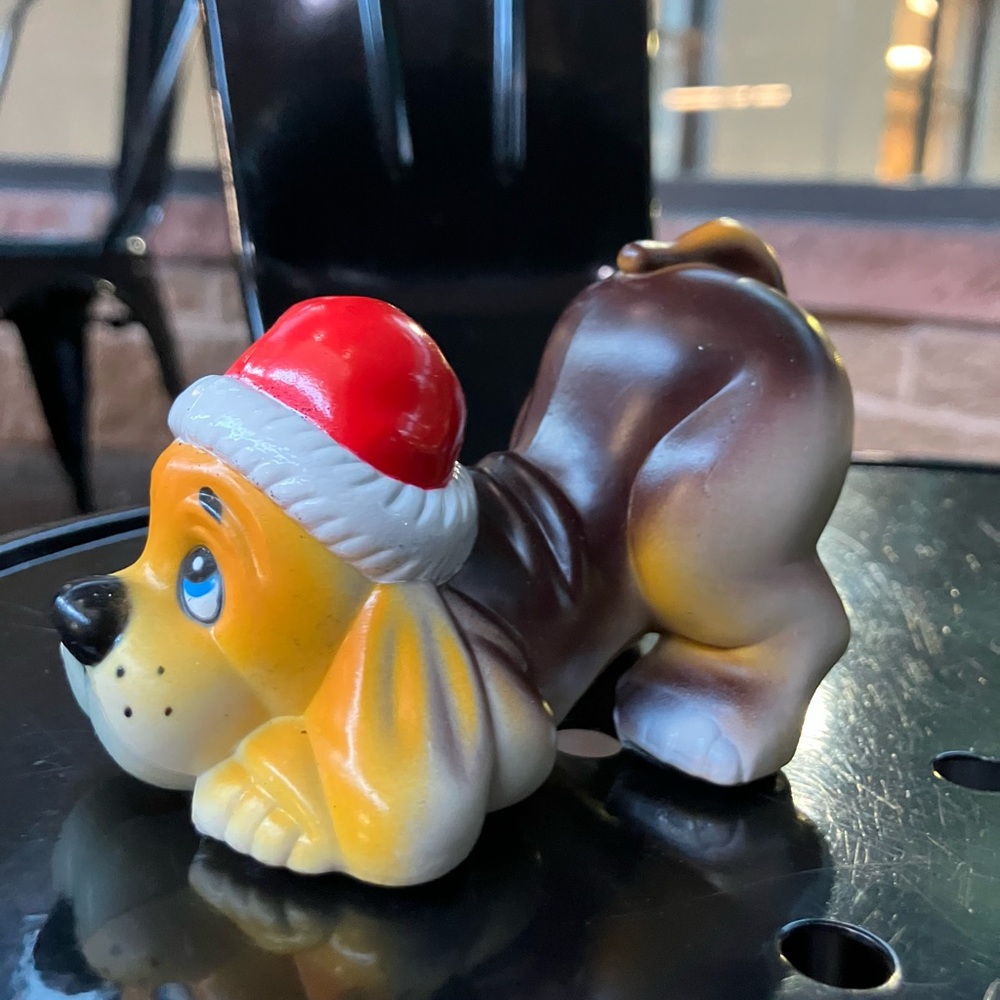 Christmas Beagle Dog Toy Figurine Plastic